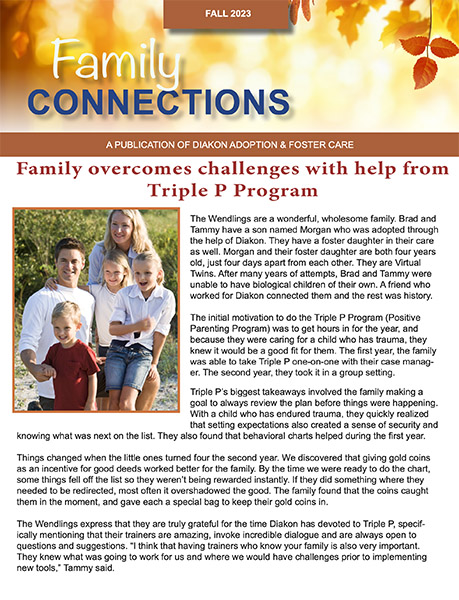 Diakon's Family Connections Newsletter front page