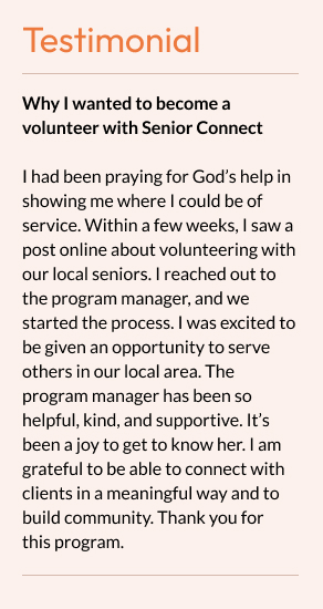 Diakon Senior Connect Volunteer Testimonial